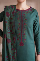 3PC DHANAK EMBROIDERED SHIRT WITH DHANAK EMBROIDERED SHAWL & TROUSER V50