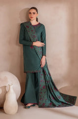 3PC DHANAK EMBROIDERED SHIRT WITH DHANAK EMBROIDERED SHAWL & TROUSER V50