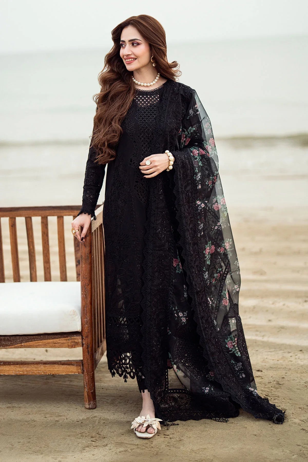 white christmas dresses 3PC LAWN EMBROIDERED SHIRT WITH COTTON NET PRINTED EMBROIDERED DUPATTA –  Vasavi