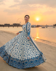 FAIZA SAQLAIN 3PC LAWN EMBROIDERED SHIRT WITH NET EMBROIDERED DUPATTA AND TROUSER V718