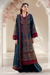 3PC DHANAK EMBROIDERED SHIRT WITH DHANAK EMBROIDERED SHAWL AND TROUSER V677