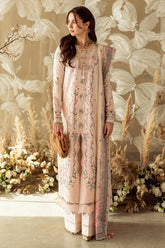 3PC LAWN EMBROIDERED SHIRT WITH COTTON NET EMBROIDERED DUPATTA AND TROUSER V10013