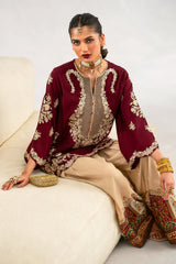 Ethnic Silk Unstitched 2PC Embroidery Suit V44