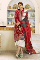 3 Piece Embroidered Lawn Shirt and Trouser with Printed Dupatta ZS2550