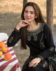 Dhanak -3PC Embroidered Shirt with Digital Printed Silk Dupatta V109