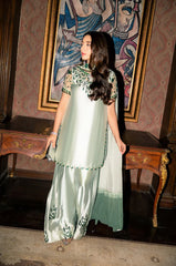 Murk - UNSTITCHED 3PC LUXURY SILK EMBROIDERED FRONT WITH EMBROIDERED DUPATTA AND TROUSER -V742