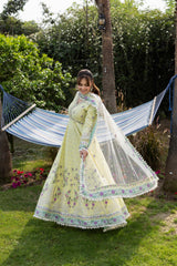 ANEEAS 3PC LAWN EMBROIDERED SHIRT WITH NET EMBROIDERED DUPATTA AND TROUSER  728
