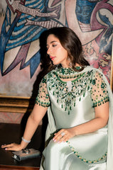 Murk - UNSTITCHED 3PC LUXURY SILK EMBROIDERED FRONT WITH EMBROIDERED DUPATTA AND TROUSER -V742