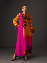 3 Piece Unstitched Embroidered and Printed SIlk Suit V228