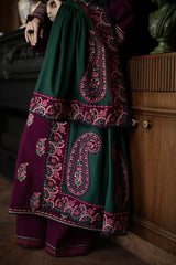 '-3PC LAWN  EMBROIDERED SHIRT WITH Lawn  EMBROIDERED SHAWL AND TROUSER- 678