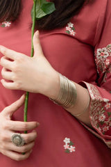 2PC DHANAK EMBROIDERED SHIRT AND TROUSER V103