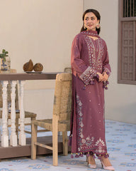 Dhanak-3PC Embroidered Shirt with Chiffon Embroidered Dupatta V1321 W