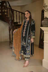 Aneelas Unstitched Luxury Dhanak Emb Shirt Trouser 3pc V43